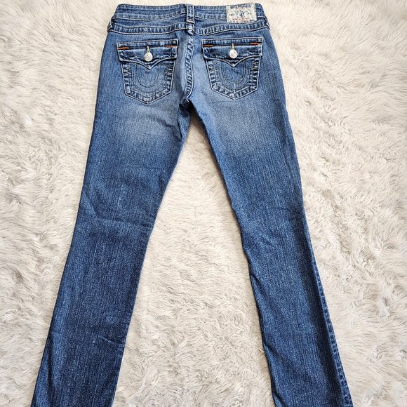 True Religion Women's Blue Slim Straight Jeans Size 28 - Picture 10 of 10